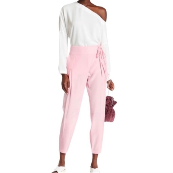 Tibi Womens Pink Silk Tie Waist Loose 